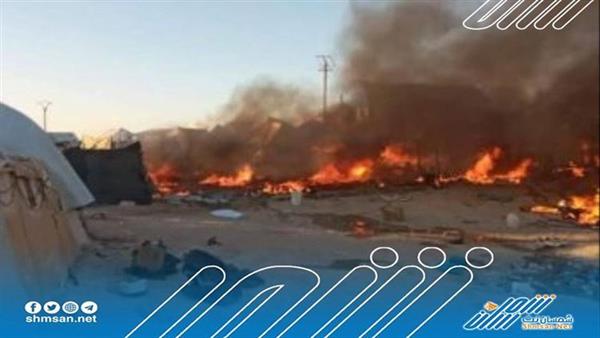 حريق مخيم النازحين في مأرب يفضح فساد وإهمال الشرعية 
