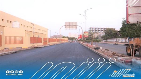 بدء  أعمال سفلتة خط المعاشيق 