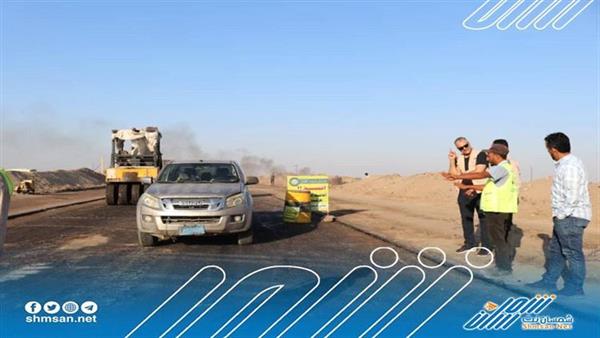 المهندس الماس يؤكد على تقدم الإنجاز بمشروع طريق الوهط طور الباحة في لحج