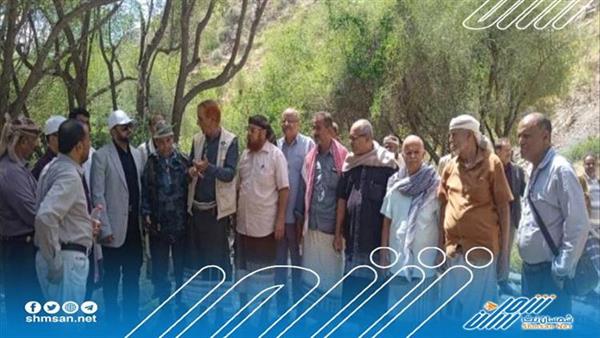 رجال المال والأعمال من أبناء يافع يتفقدون العمل في "مقطع حطاط امسدارة" طريق باتيس رصد لبعوس