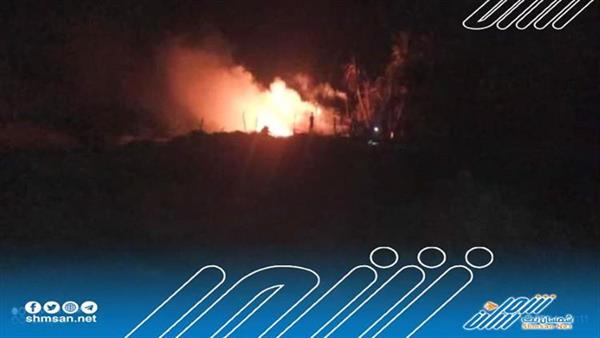 الدفاع المدني يخمد حريق في مزارع الشين بغيل باوزير.
