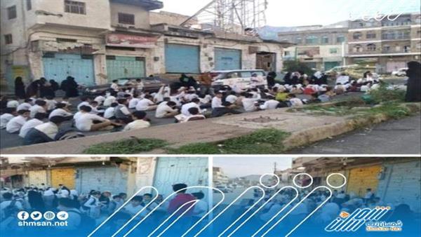 مالك مبنى يطرد طلاب مدرسة حكومية بتعز إلى الشارع ( شاهد )