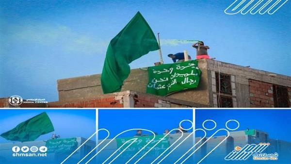 عاجل / مشجع يرفع اعلام نادي الوحدة فوق منزله بصيرة وادارة الأمن تنزل الرايات والنادي يصعد..