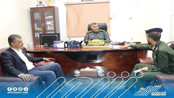 العميد المنهالي يناقش مع مديري عام وأمن غيل باوزير سبل تعزيز الحالة الأمنية بالمديرية