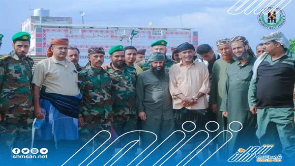 العميد محسن الوالي يترأس وفد القيادة العامة للحزام الأمني في زيارة اللواء محمود الصبيحي
